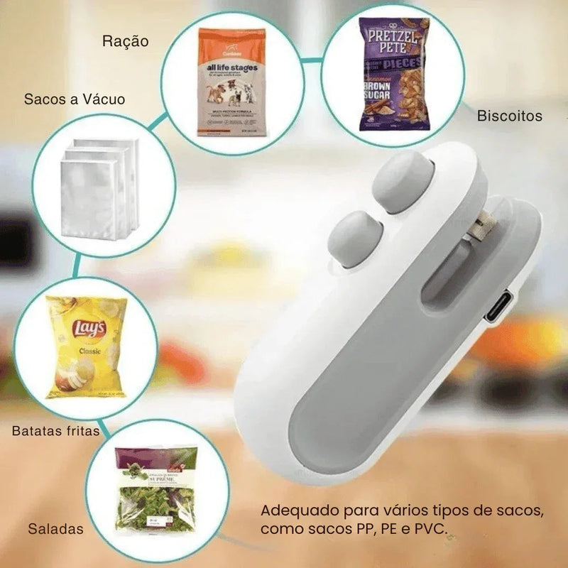 Mini Seladora de Embalagens Portátil USB
